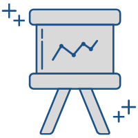 illustrated graphic of a chart with a line graph displayed